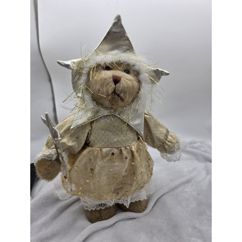 VTG Fairy Creative Design plush free standing GOLD STAR FAIRY BEAR wood frame
